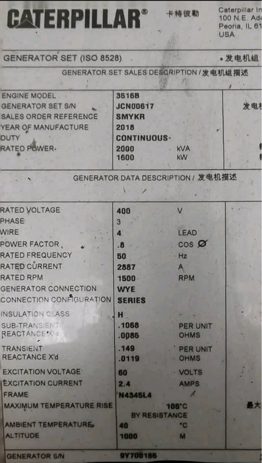 Caterpillar Generator Detail